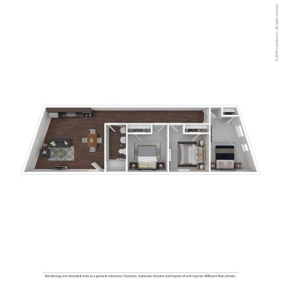 the floor plan for a two bedroom apartment at The Beacon Hill Apartments